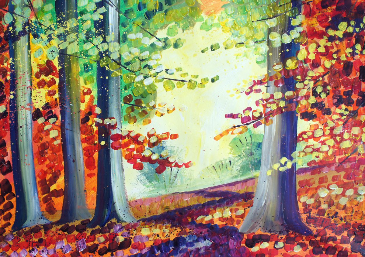 Light in the Autumn Woods by Julia Rigby
