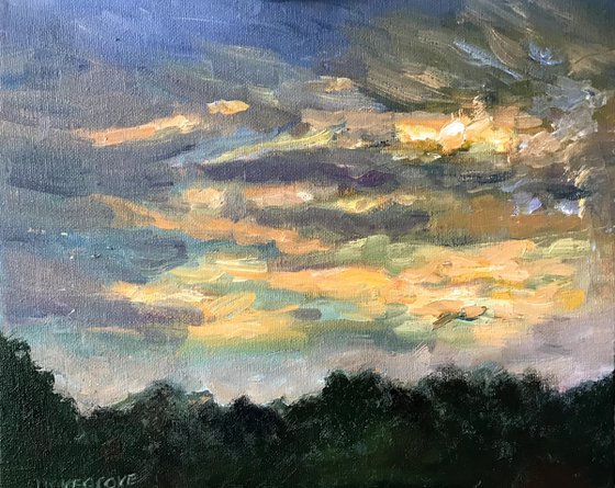 Sunset study in oil