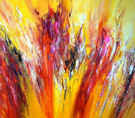 Yellow Red Abstraction XL 1