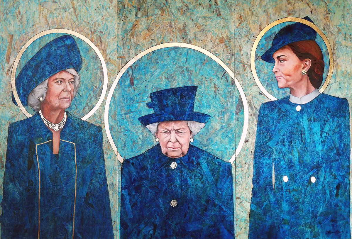 Portrait Oil Painting By Olga David, 59 X 39", Battle Royale On The Balcony, Original Artwork