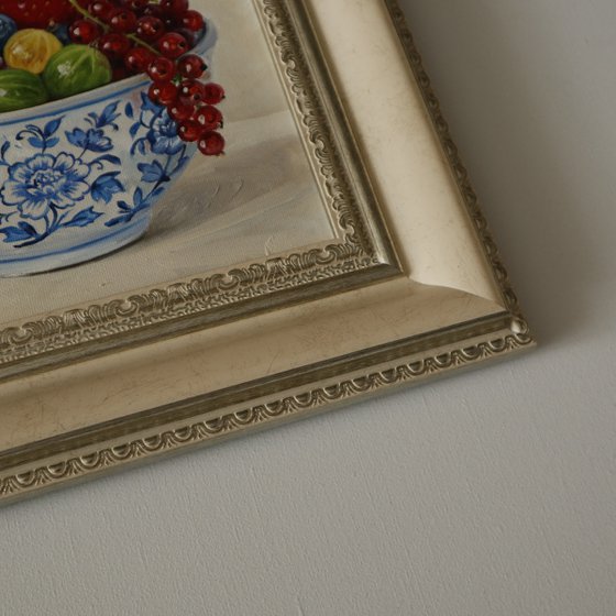 Summer Berries in Blue Bowl