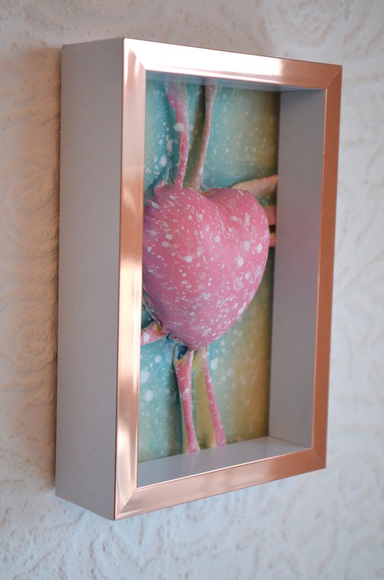 Lovers Heart 5 - Original Framed Sculpture Painting Perfect for Valentine Day Gift