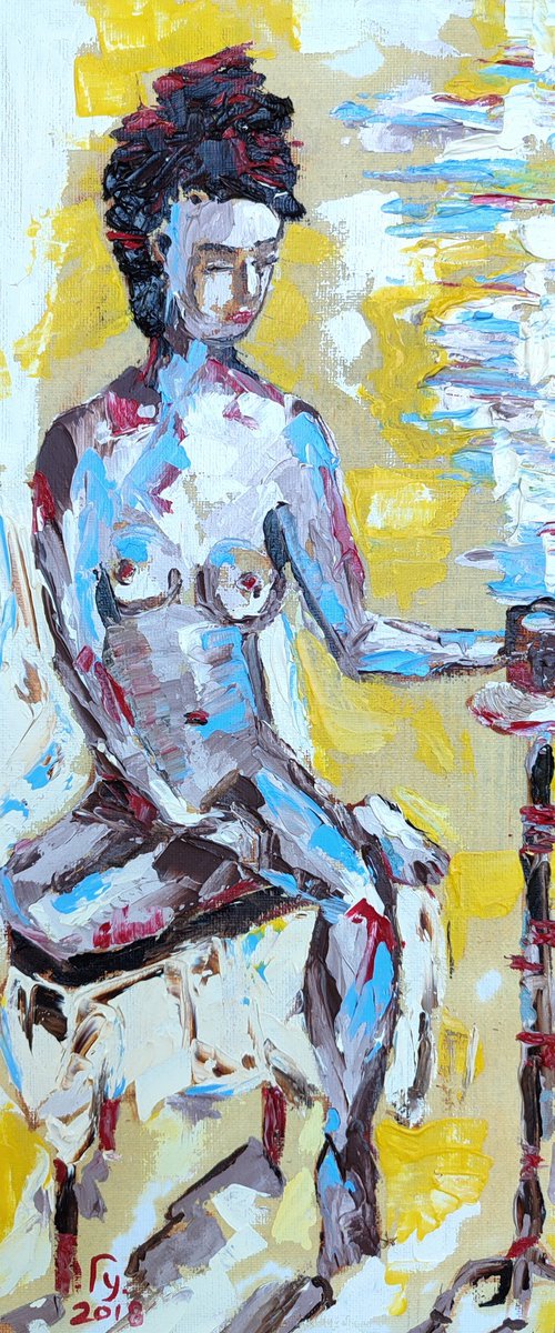 Naked with coffee by Gurgen Arutunyan