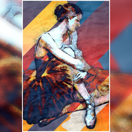 Ballerina - Behind The Scene - Pop Art Modern Poster Stylised Art