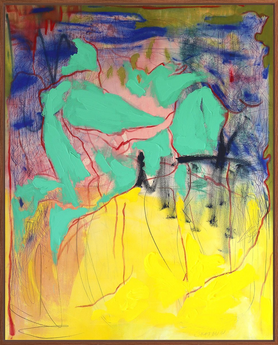 Organic Abstract Painting By Evgenia Makarova, 31 X 39, Through The Noise, Original Artwork