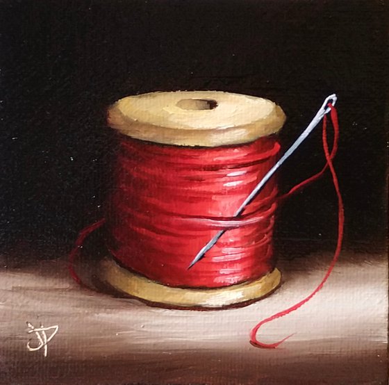 Little Red needle and thread still life