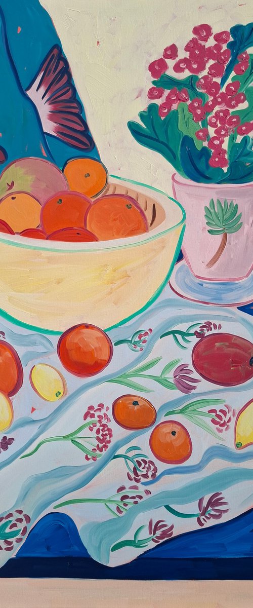 Mediterranean Still Life with Oranges by Kirsty Wain