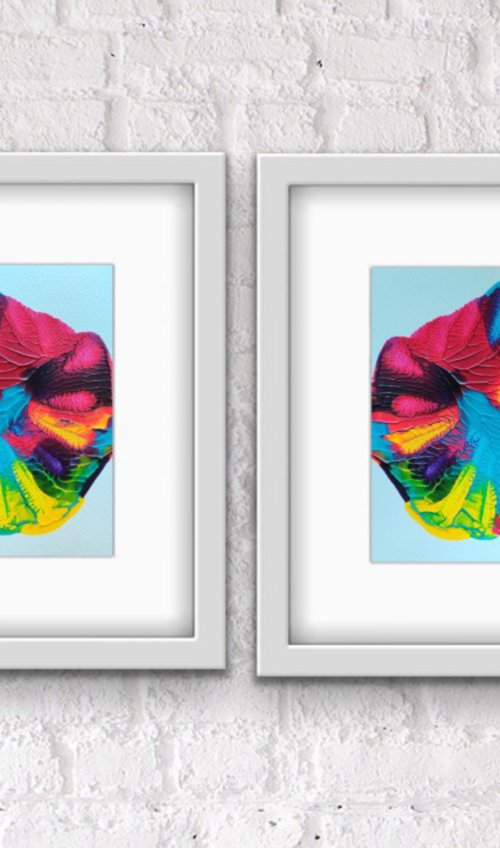 ABCD # 5 (ART BRINGS CHILDLIKE DELIGHT) DIPTYCH by Ketki Fadnis