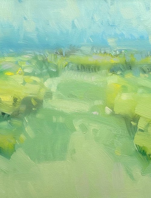 Summer Field, Original oil painting, Handmade artwork, One of a kind by Vahe Yeremyan