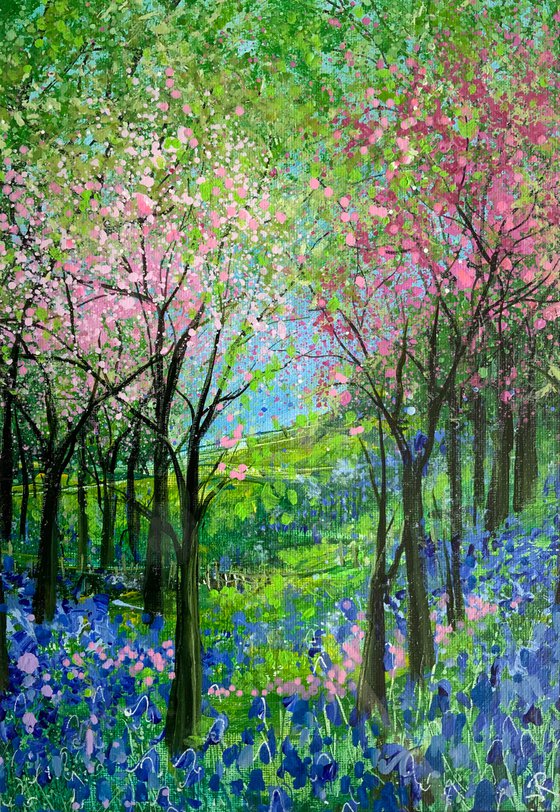 Bluebell and Blossom Landscape