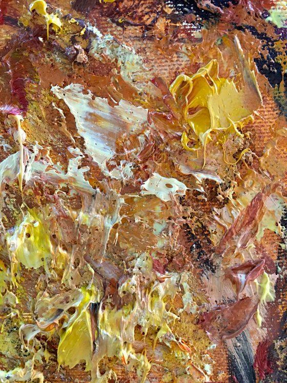 Autumn Art warm Colors 150x80cm Landscape painting Impasto Thick Textures