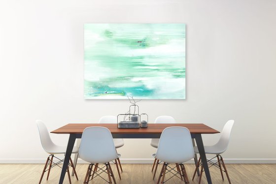 Lost In Silence - Large Serene Abstract Painting by Kathy Morton Stanion