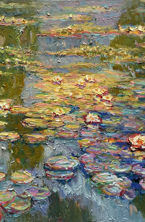 Water lilies in the pond by Evgeny Chernyakovsky