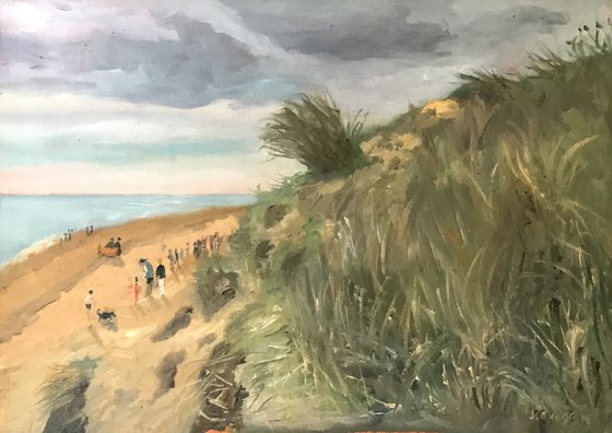 Coastal Sand Dunes - original oil painting