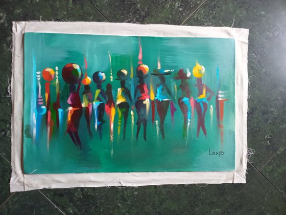 It’s a Happy Day, African women artwork