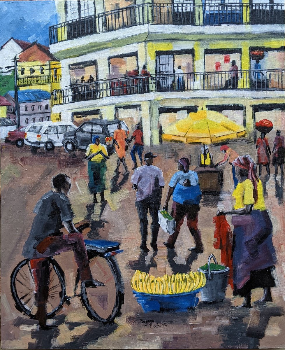 Impressionistic Portrait Acrylic Painting By Bugingo Noah, 20 X 24, Retail Foodstuffs, Original Artwork