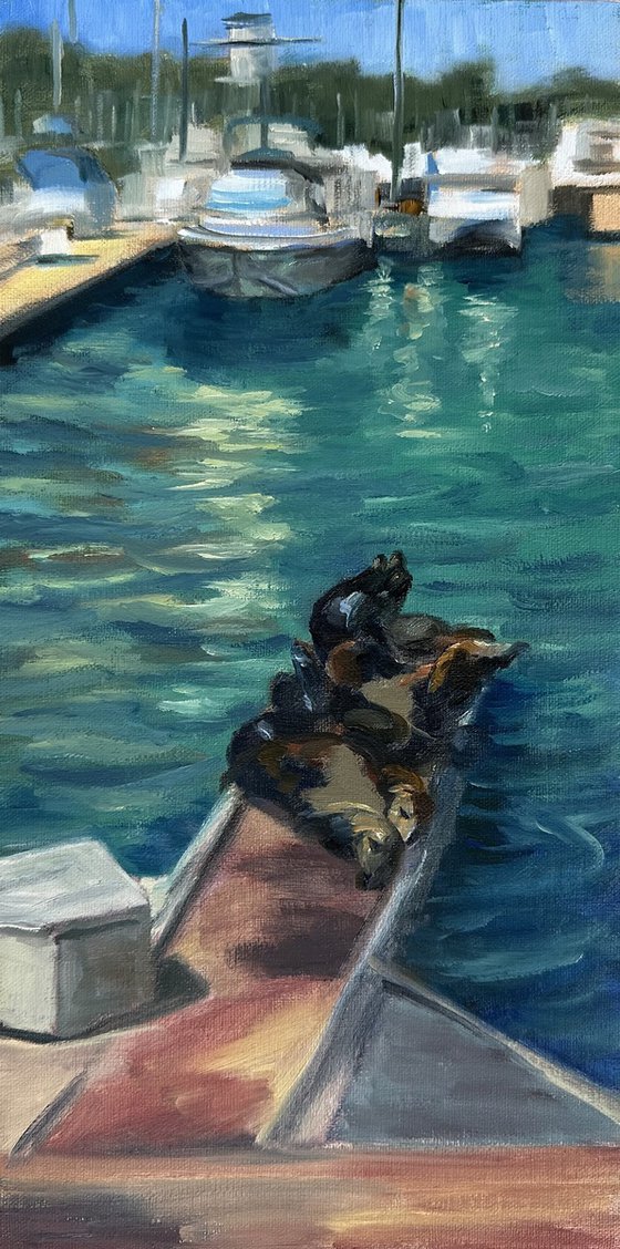 Sunbathers by the Sea