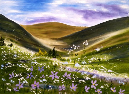 Appalachian. Flowering Mountains. original oil painting by Halyna Kirichenko