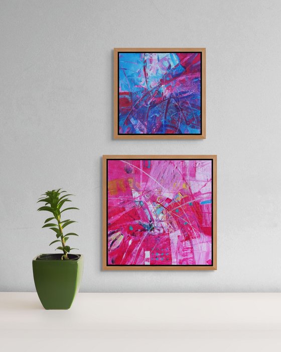 Small Abstract Paintings, Set of Two