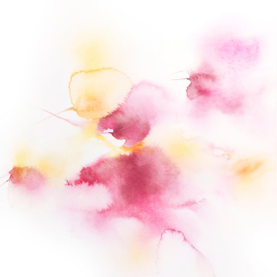 Pink abstract flowers set
