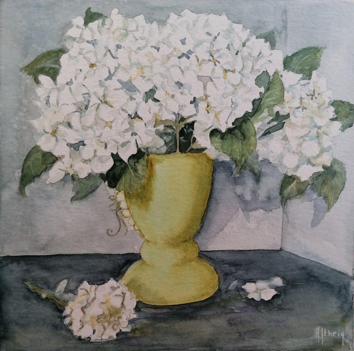 Bouquet d’hortensia blanc by Martine Vinsot