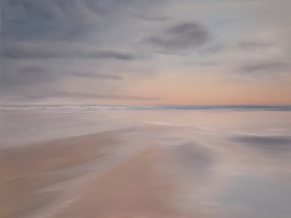 Abstract Landscape Oil Painting By Magda Malak, 32 X 24", Reverie, Original Artwork