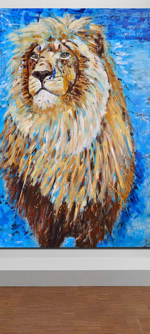 LION KING painting- 200 x 180 cm| 78.74" x 70.87" Series Hidden Treasures by Oswin Gesselli by Oswin Gesselli