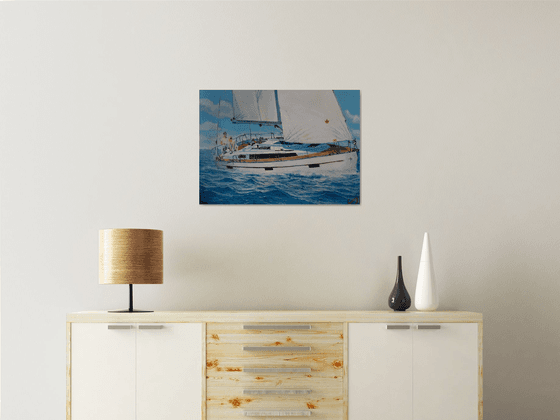 Seascape with Sailboat