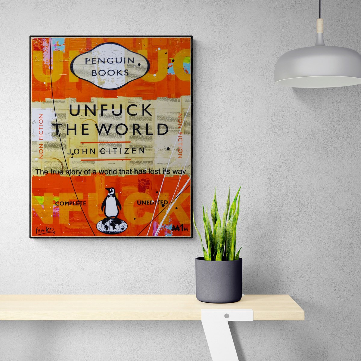 Urban And Pop Abstract Painting By Franko, 24 X 30, Mini World, Original Artwork