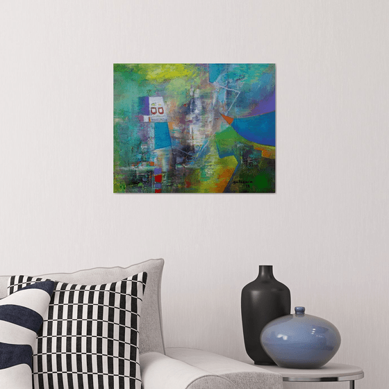Near A Distant Realm, Little canvas abstract art for small rooms, office decor