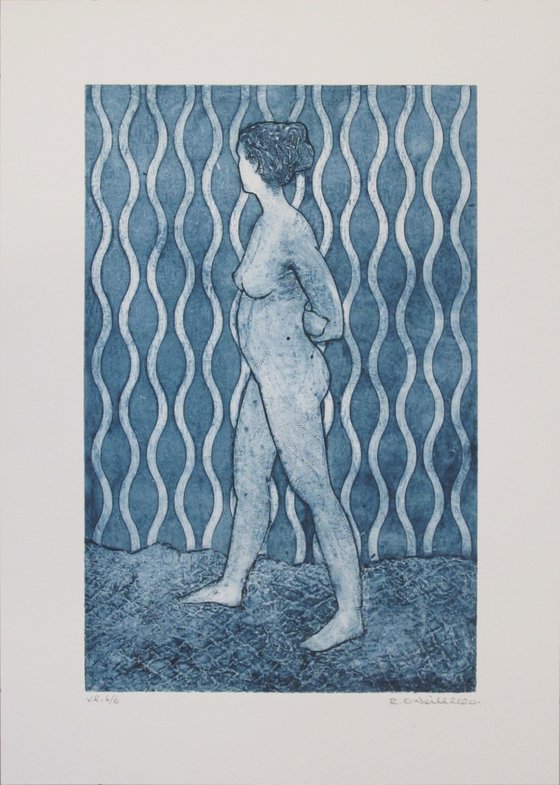 Standing female nude varied edition print of 6