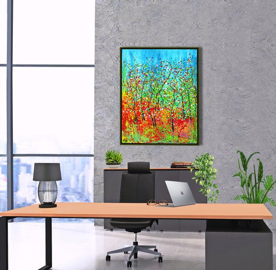 VIVID TREES,  XL,  framed