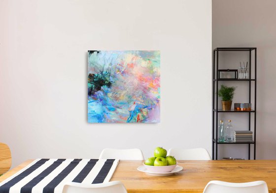 Seasons Change 30x30" Large Abstract Expressionist Painting on Canvas