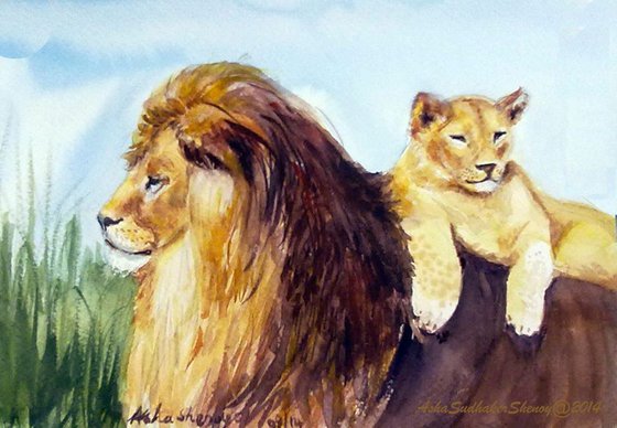 Lion King and cub