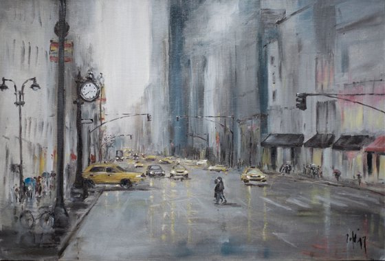New York under the rain