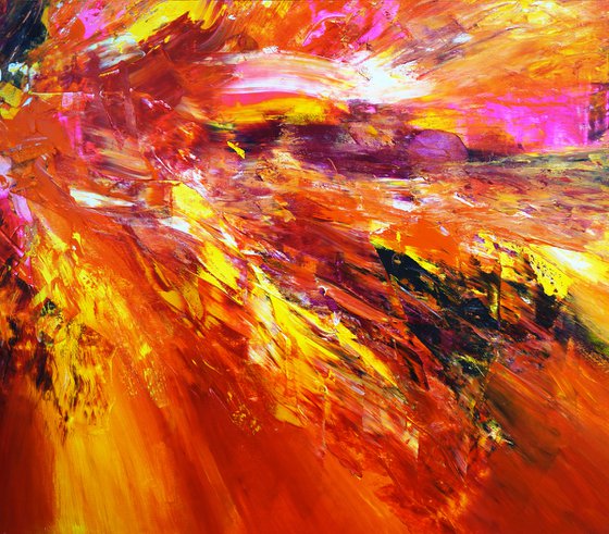 Yellow Red Abstraction XXL 1