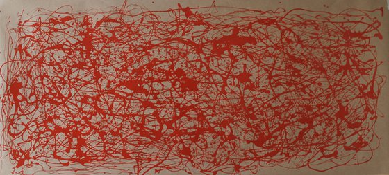 Red  Energy- Style Jackson Pollock