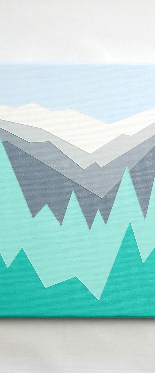 Morzine original mountain landscape painting by Zoe  Hattersley