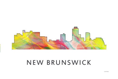 New Brunswick New Jersey Skyline WB1 by Marlene Watson