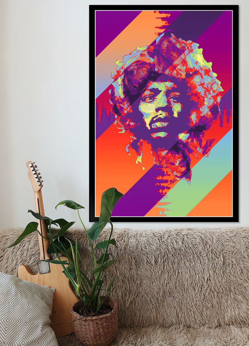 Jimi Hendrix - Modern Poster 1 Stylised Art by Jakub DK - JAKUB D KRZEWNIAK