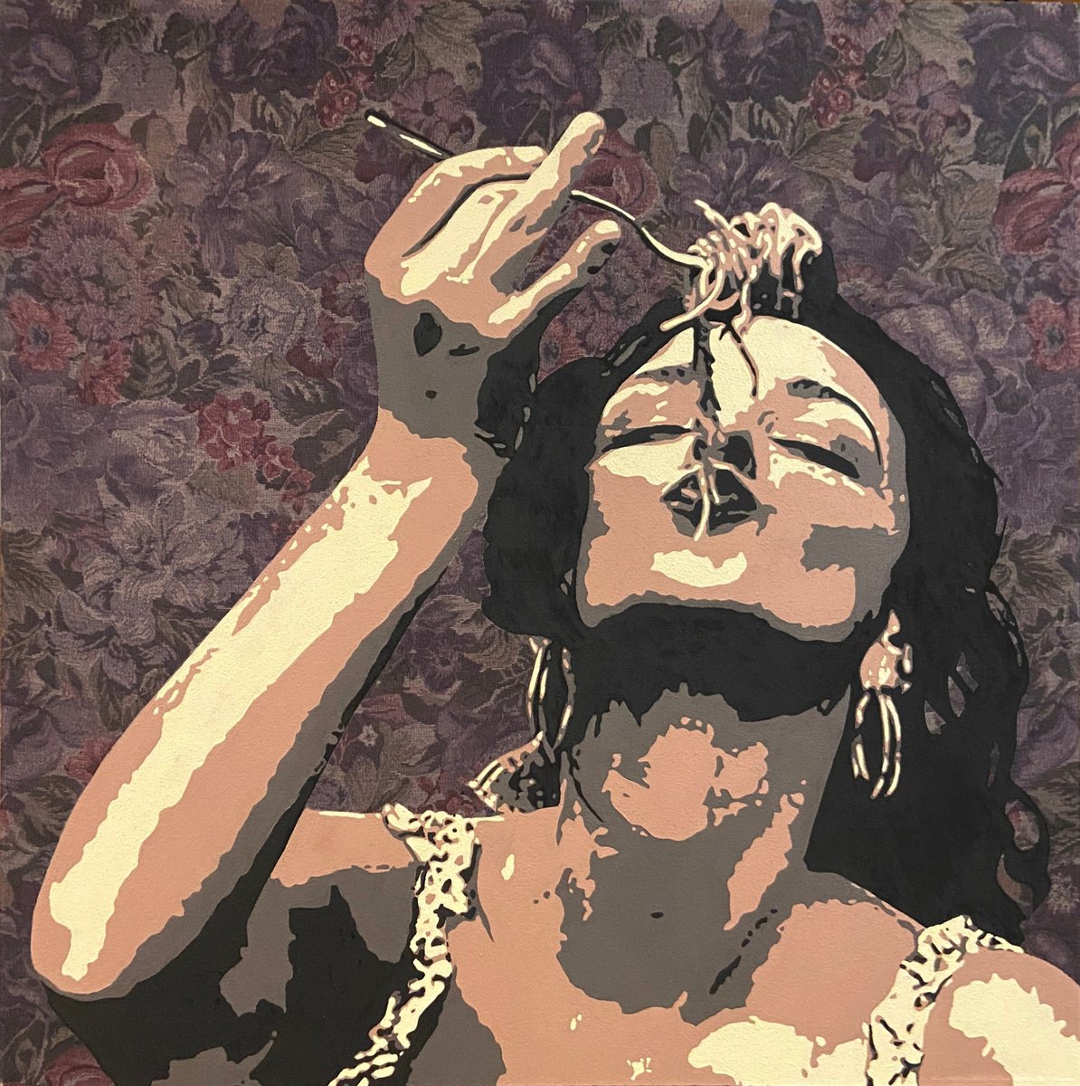 Urban And Pop Portrait Acrylic Painting By Mike Ferrari, 30 X 30", Capellini, Original Artwork