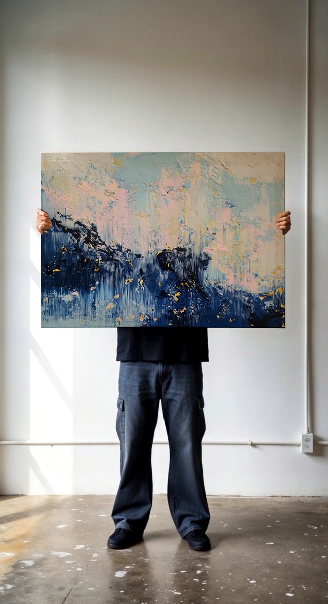 Abstract Acrylic Painting By Alex Senchenko, 47 X 39, Abstract 2508, Original Artwork