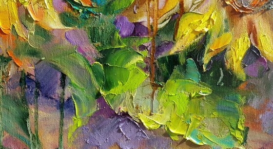 Sunflowers - Painting Oil Original, canvas, Bouquet of sunflowers, flowers sun, still life with sunflower,  impressionist artwork home decor