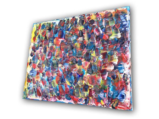 "Painting In Scales" - Original Textured PMS Abstract Oil Painting On Canvas - 20" x 16"