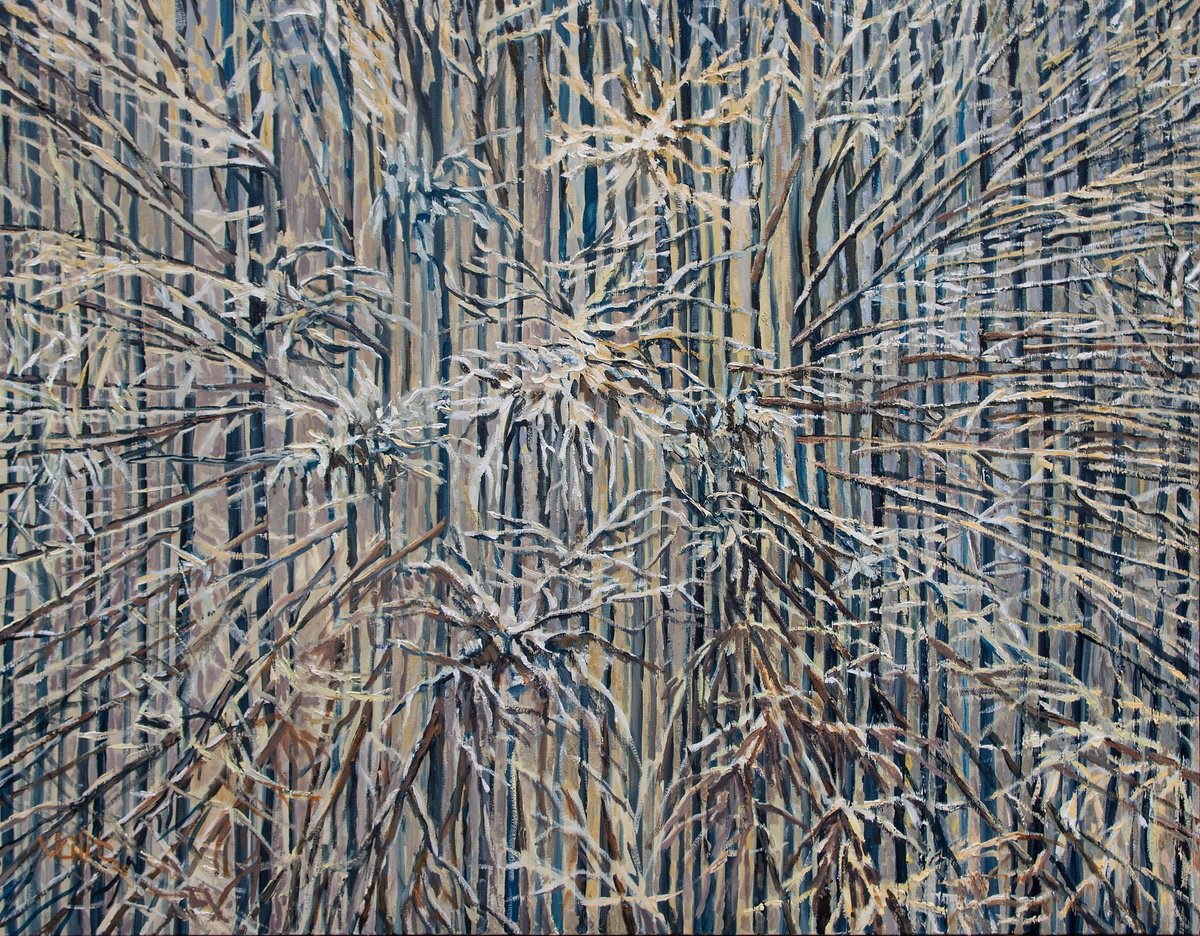 Impressionistic Landscape Oil Painting By Lilit Vardanyan, 39 X 31", Shadows Of Loss, Original Artwork