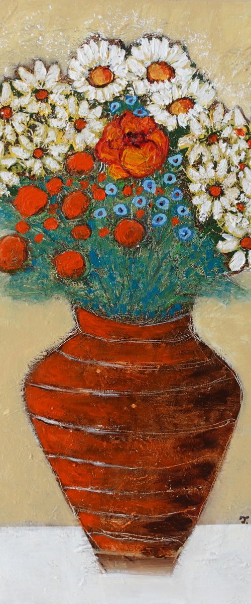 Still Life with Orange Vase by Teodora Totorean