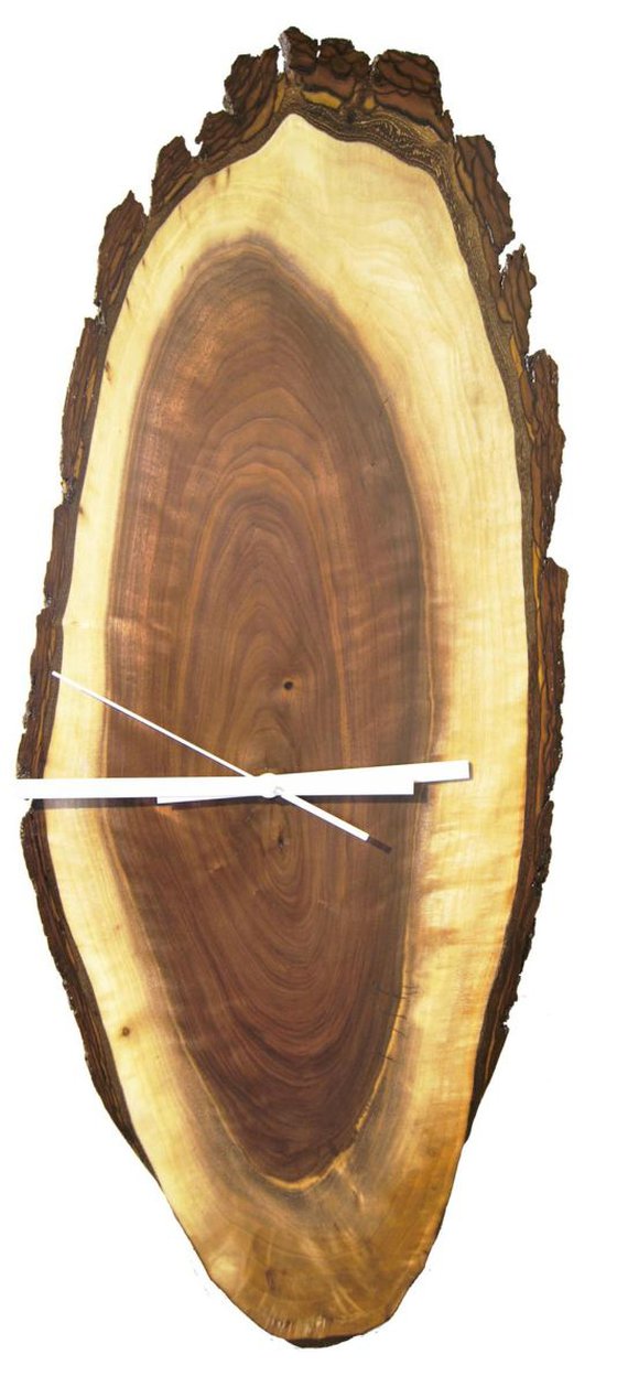 'Slice Clock' - Live-Edge Wood Clock Contemporary Lodge Decor Wooden Wall Sculpture Modern Nature Art
