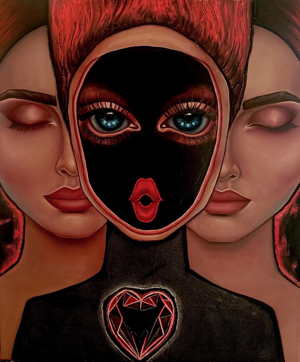 Surrealistic Painting , Sacred Divide By Agnieszkowa, 20 X 24, Artwork For Sale On Artfinder