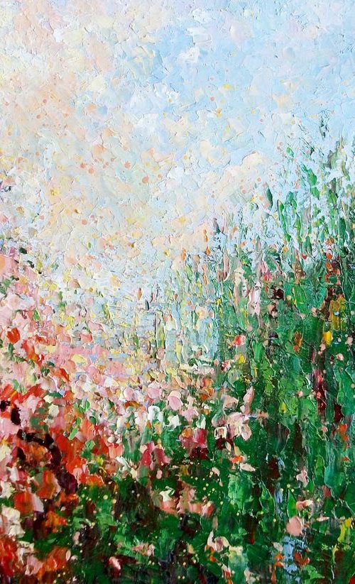 Floral Peach Garden by Therese O'Keeffe