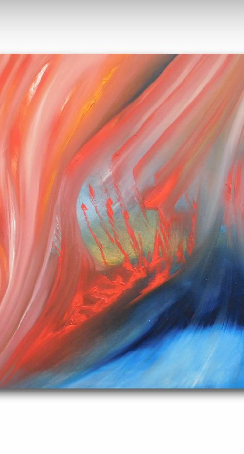 Flares up - 70x50 cm,  Original abstract painting, oil on canvas by Davide De Palma